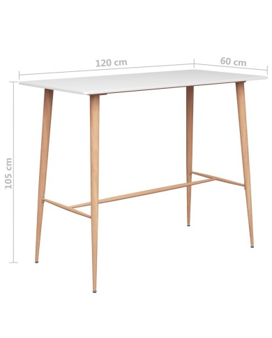 Table de bar Blanc 120x60x105 cm
