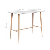 Table de bar Blanc 120x60x105 cm