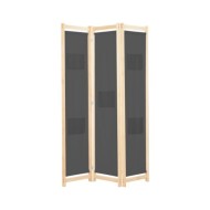 Cloison de séparation 3 panneaux Gris 120x170x4 cm Tissu