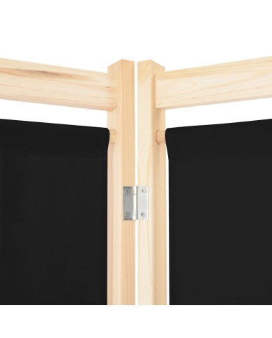 Cloison de séparation 5 panneaux Noir 200 x 170 x 4 cm Tissu