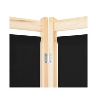 Cloison de séparation 5 panneaux Noir 200 x 170 x 4 cm Tissu