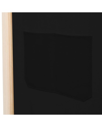 Cloison de séparation 5 panneaux Noir 200 x 170 x 4 cm Tissu
