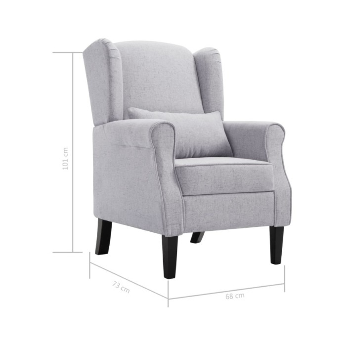 Fauteuil Gris clair Tissu