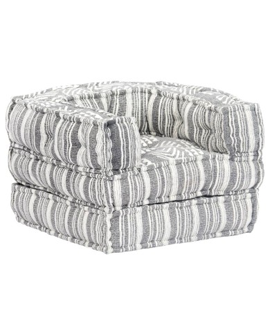 Pouf modulaire Gris rayé Tissu