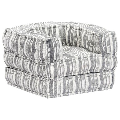 Pouf modulaire Gris rayé Tissu