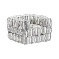 Pouf modulaire Gris rayé Tissu