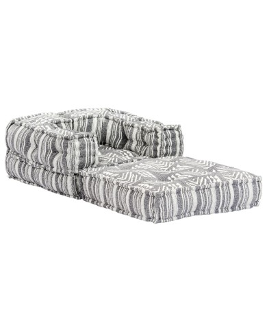 Pouf modulaire Gris rayé Tissu