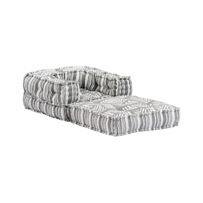 Pouf modulaire Gris rayé Tissu