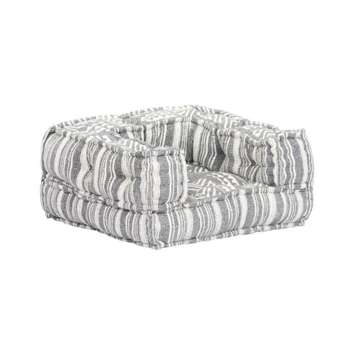 Pouf modulaire Gris rayé Tissu