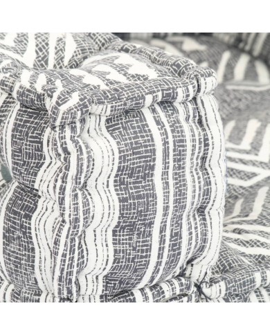 Pouf modulaire Gris rayé Tissu