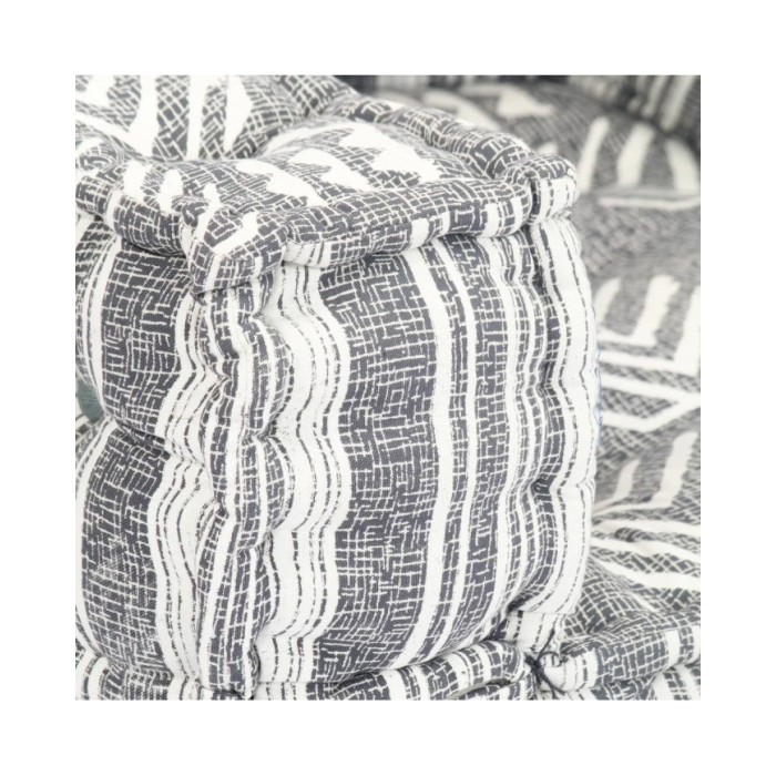 Pouf modulaire Gris rayé Tissu