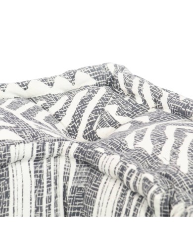 Pouf modulaire Gris rayé Tissu