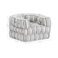 Pouf modulaire Gris rayé Tissu
