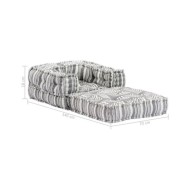 Pouf modulaire Gris rayé Tissu