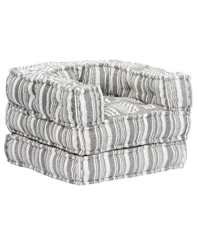 Pouf modulaire Gris rayé Tissu