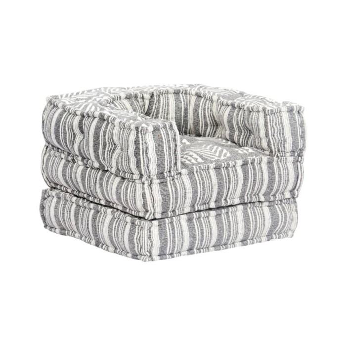 Pouf modulaire Gris rayé Tissu