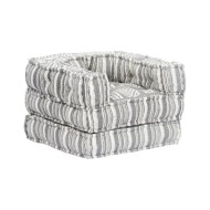 Pouf modulaire Gris rayé Tissu