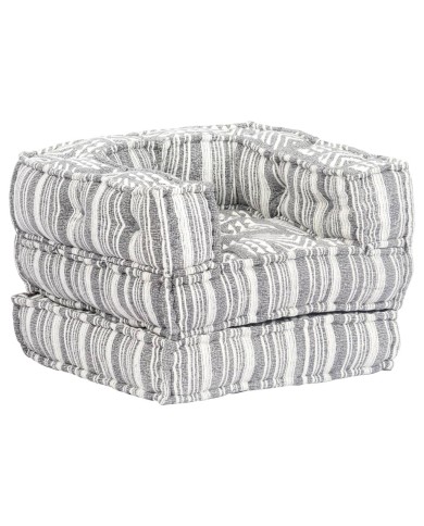 Pouf modulaire Gris rayé Tissu