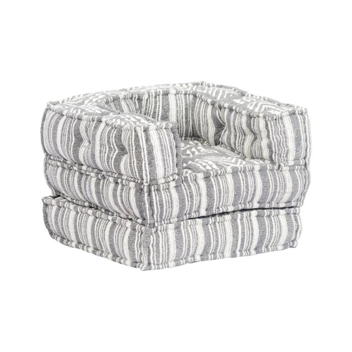 Pouf modulaire Gris rayé Tissu