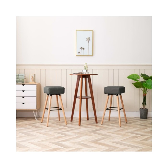 Chaises de bar 2 pcs Gris foncé Tissu