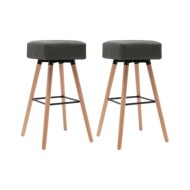 Chaises de bar 2 pcs Gris foncé Tissu