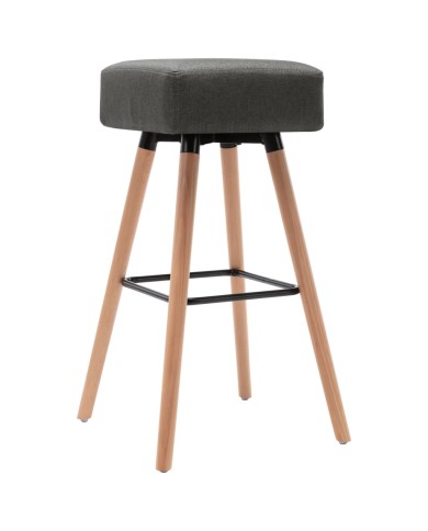 Chaises de bar 2 pcs Gris foncé Tissu