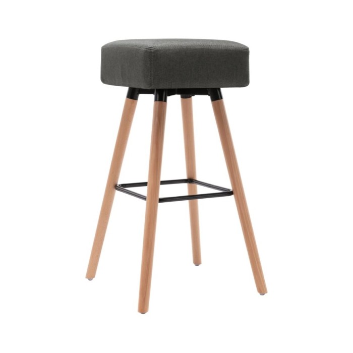 Chaises de bar 2 pcs Gris foncé Tissu