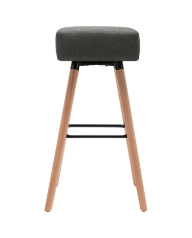 Chaises de bar 2 pcs Gris foncé Tissu