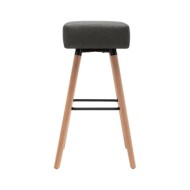Chaises de bar 2 pcs Gris foncé Tissu
