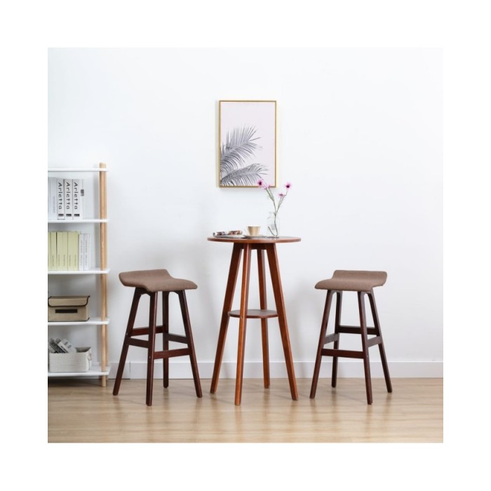 Chaises de bar 2 pcs Taupe Tissu