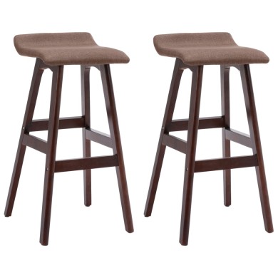 Chaises de bar 2 pcs Taupe Tissu