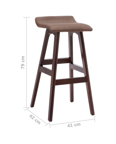 Chaises de bar 2 pcs Taupe Tissu