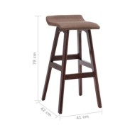 Chaises de bar 2 pcs Taupe Tissu