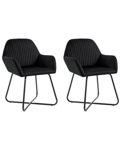 Chaises de salle à manger 2 pcs Noir Velours 
