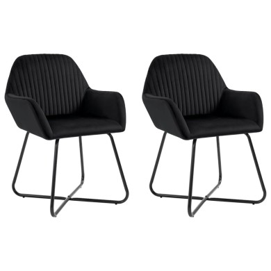 Chaises de salle à manger 2 pcs Noir Velours 