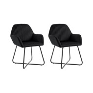 Chaises de salle à manger 2 pcs Noir Velours 