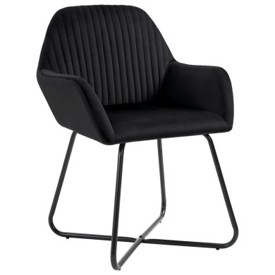 Chaises de salle à manger 2 pcs Noir Velours 
