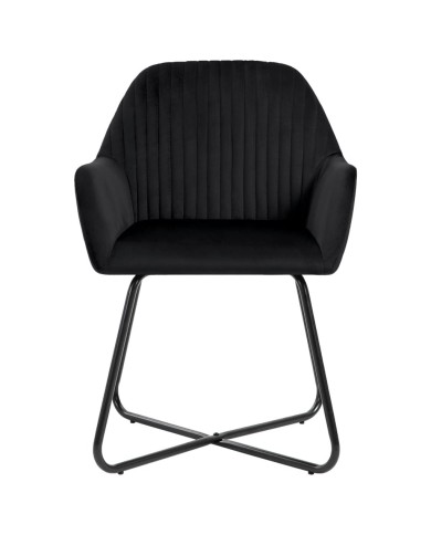 Chaises de salle à manger 2 pcs Noir Velours 