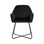 Chaises de salle à manger 2 pcs Noir Velours 