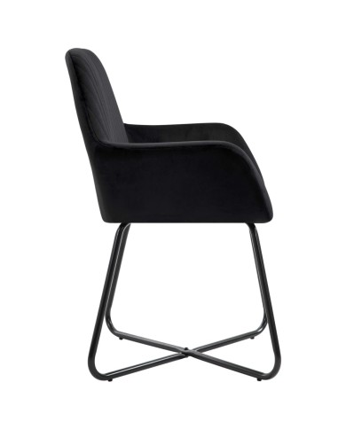 Chaises de salle à manger 2 pcs Noir Velours 