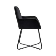 Chaises de salle à manger 2 pcs Noir Velours 