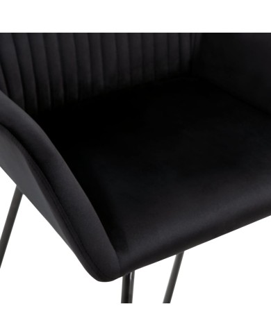 Chaises de salle à manger 2 pcs Noir Velours 