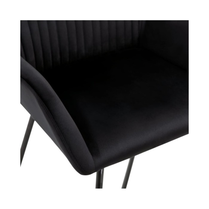 Chaises de salle à manger 2 pcs Noir Velours 