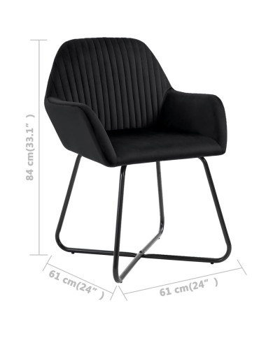 Chaises de salle à manger 2 pcs Noir Velours 