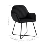 Chaises de salle à manger 2 pcs Noir Velours 