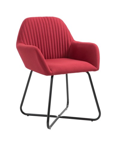 Chaises de salle à manger 2 pcs Rouge bordeaux Tissu
