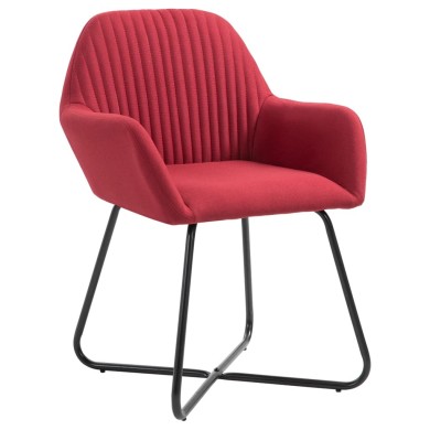 Chaises de salle à manger 2 pcs Rouge bordeaux Tissu