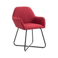 Chaises de salle à manger 2 pcs Rouge bordeaux Tissu