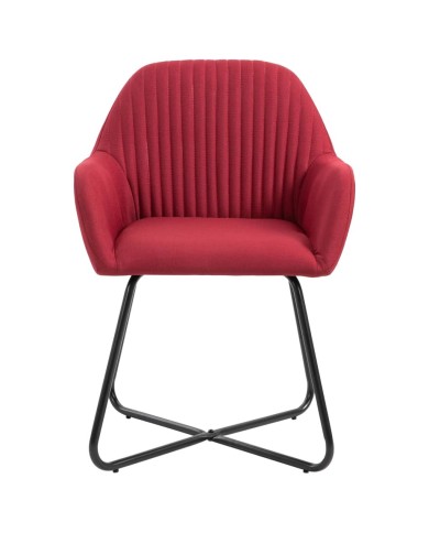 Chaises de salle à manger 2 pcs Rouge bordeaux Tissu