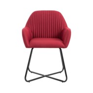 Chaises de salle à manger 2 pcs Rouge bordeaux Tissu